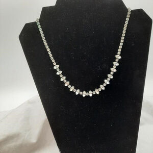 Kramer Vintage Rhinestone Necklace Silver, 18”